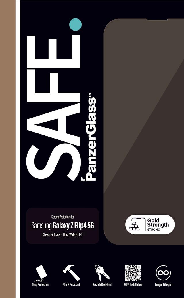 واقي شاشة سامسونغ غلاكسي Z فليب 4 5G بانزر جلاس PANZERGLASS SAFE Samsung Galaxy Z Flip4 5G Screen Protector Clear - SW1hZ2U6MTY4MTc4NA==