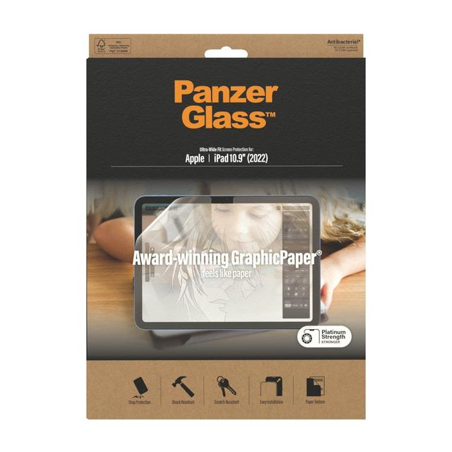 شاشة حماية ايباد الجيل العشر 10.9 انش شفاف من بانزر جلاس PANZERGLASS iPad 10.9" 10th Gen (2022) Graphic Paper Screen Protector Clear - SW1hZ2U6MTY4MTkyNA==