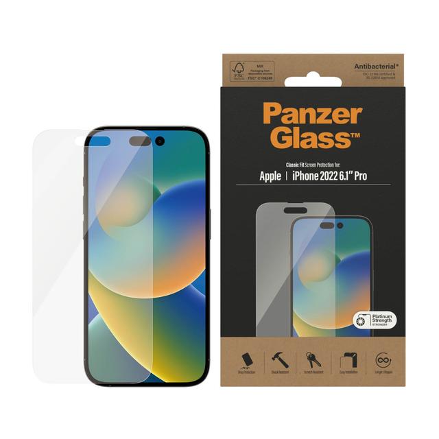 PANZERGLASS iPhone 14 Pro - Classic Fit Screen Protector - Clear - SW1hZ2U6MTY3OTcwMw==