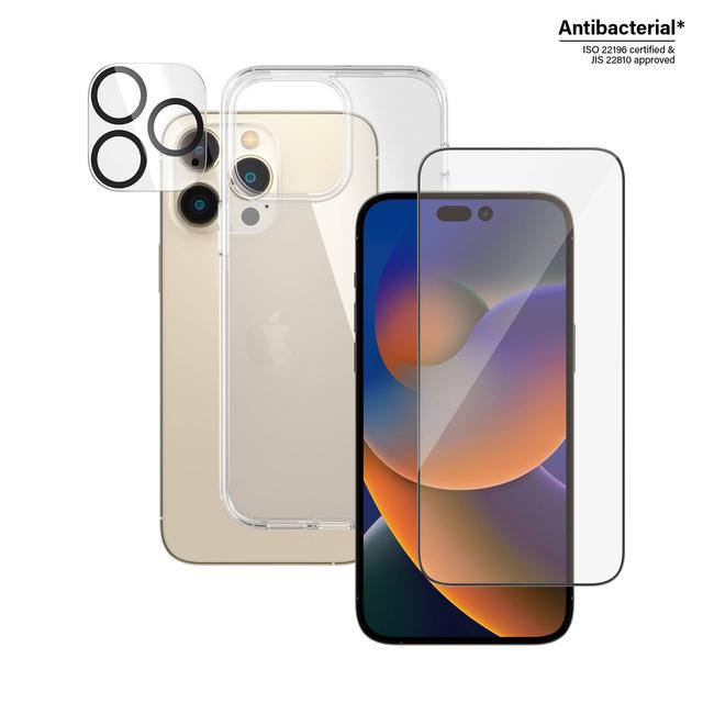 PANZERGLASS iPhone 14 Pro Max - 3-in-1 Bundle - ClearCase + Screen Protector + Camera Lens Protector - Clear - SW1hZ2U6MTY4MDE3OA==