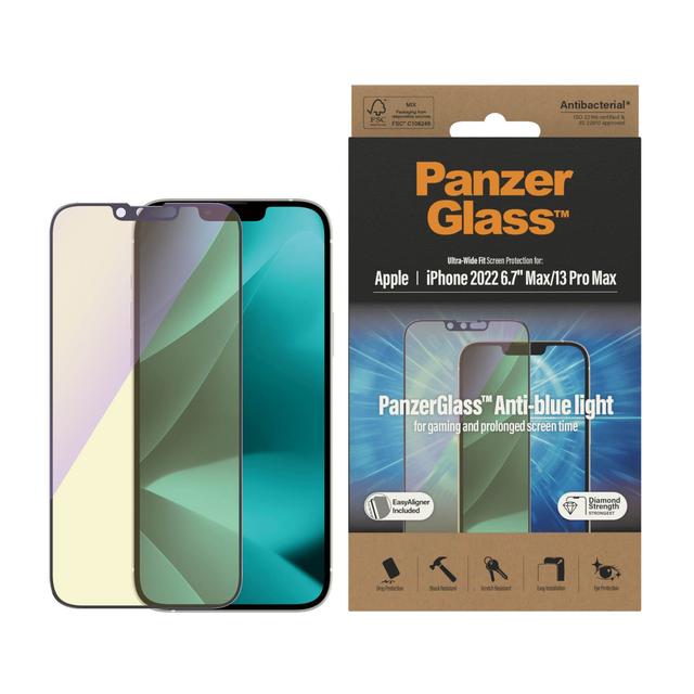 PANZERGLASS iPhone 14 Pro Max - UWF Anti-Bluelight Screeen Protector with Applicator - Clear - SW1hZ2U6MTY4MTk2OQ==