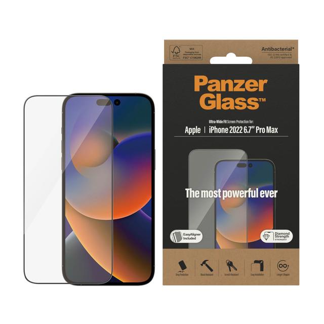 PANZERGLASS iPhone 14 Pro Max - Ultra-Wide Fit Screen Protector with Applicator - Clear - SW1hZ2U6MTY4MjAxOA==