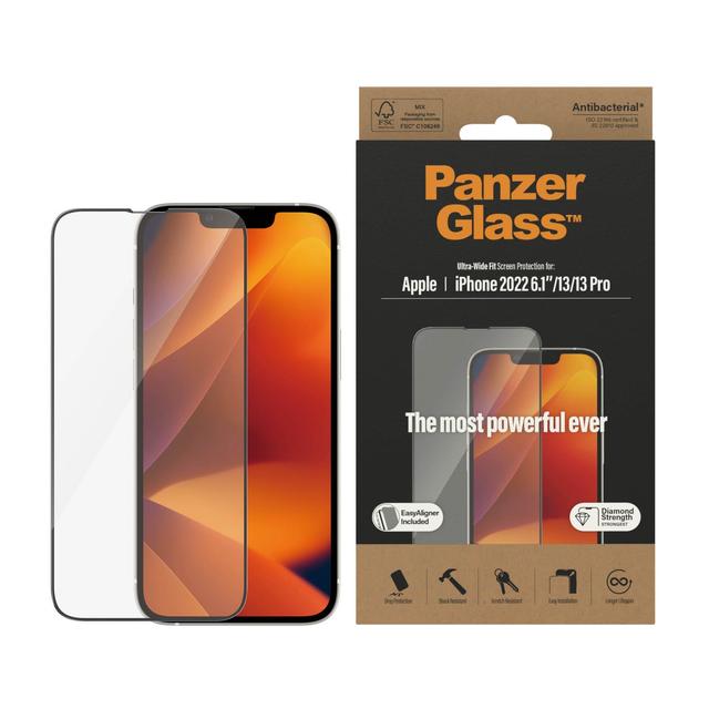 PANZERGLASS iPhone 14 - Ultra-Wide Fit Screen Protector with Applicator - Clear - SW1hZ2U6MTY4MTc5Ng==