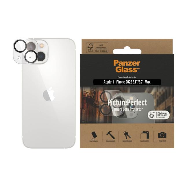 واقي عدسة ايفون 14 و 14 بلس شفاف من بانزر جلاس PANZERGLASS iPhone 14/14 Plus Camera Lens Protector Clear - SW1hZ2U6MTY3OTMwOQ==