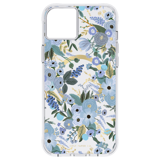 RIFLE PAPER CO. iPhone 14 Plus - Garden Party Blue with Magsafe - Clear - SW1hZ2U6MTY3OTY1Mg==