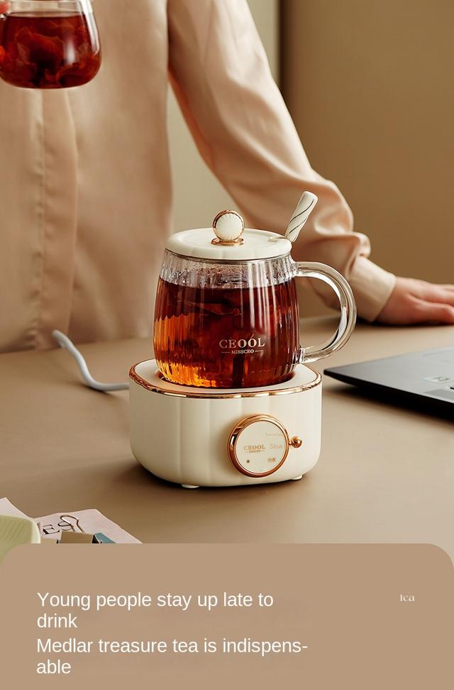 ابريق شاي زجاج مع قاعدة تسخين كهربائية Electric Kettle Multi Cooker Pot Heating Cup - SW1hZ2U6MTY3NTAxMA==