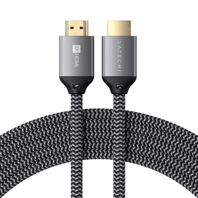 SATECHI 8K Ultra High Speed HDMI Cable 2M - Braided Nylon, 24K Gold Plated Connector - Black - SW1hZ2U6MTY4MDU1MQ==