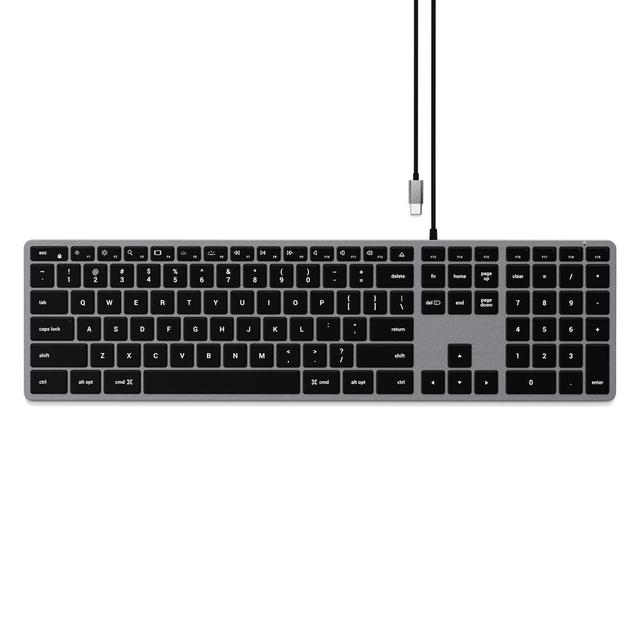 كيبورد سلكي مع منفذ يو اس بي تايب سي رمادي ساتيشي SATECHI Ultra Slim Backlit W3 USB-C Wired Keyboard - SW1hZ2U6MTY4MDI4MQ==