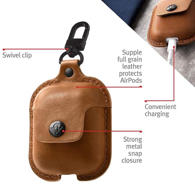 TWELVE SOUTH AirSnap Leather Protective Case for AirPods - Cognac - SW1hZ2U6MTY3OTU1Mw==