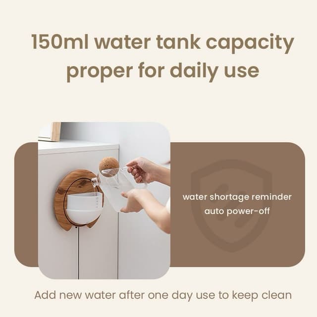 اضاءة جدارية بدون كهرباء قابلة للشحن 4000 مللي أمبير مع مرطب جو مدمج Wall-Mounted Lamp With Aroma Diffuser