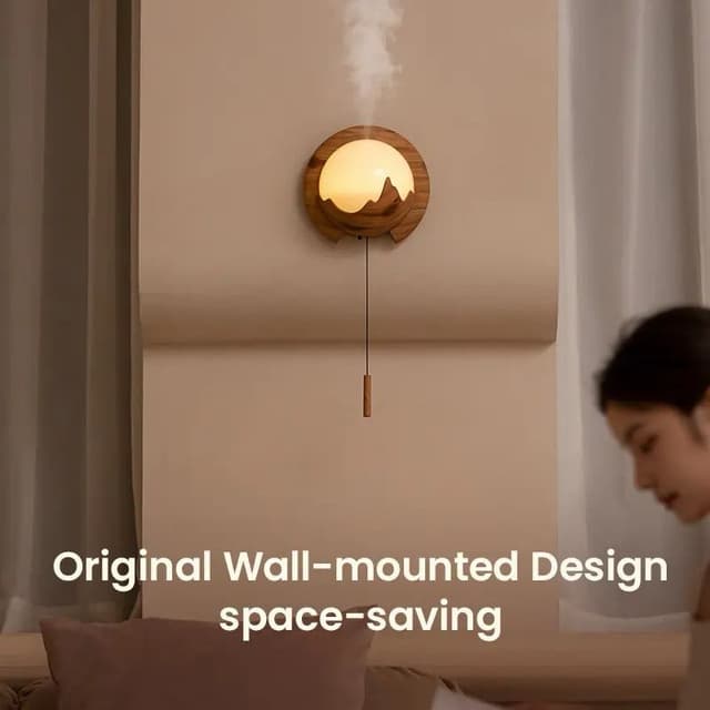 اضاءة جدارية بدون كهرباء قابلة للشحن 4000 مللي أمبير مع مرطب جو مدمج Wall-Mounted Lamp With Aroma Diffuser