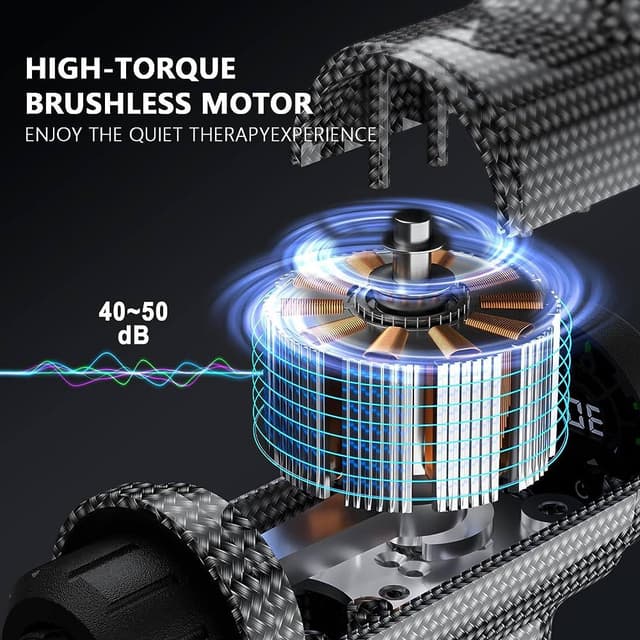 مسدس مساج محمول 2600 مللي أمبير مع 10 رؤوس تدليك Handheld Massage Gun for Athletes