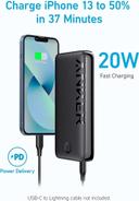 باور بانك شاحن متنقل انكر 20000 مللي أمبير 20 واط بي دي مع كابل تايب سي Anker 335 Power Bank (PowerCore 20K) - SW1hZ2U6MTY3NjU3OQ==