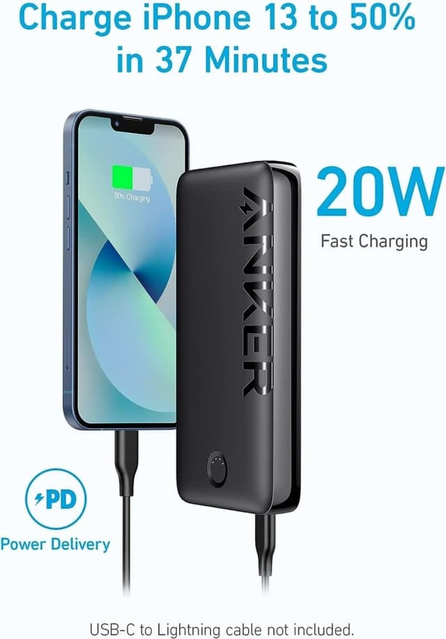 باور بانك شاحن متنقل انكر 20000 مللي أمبير 20 واط بي دي مع كابل تايب سي Anker 335 Power Bank (PowerCore 20K)