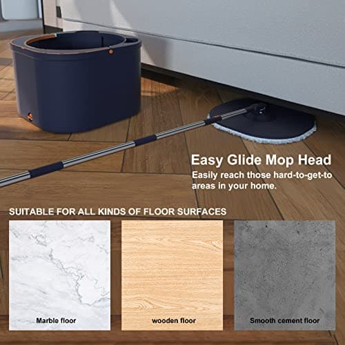 Hands Free Wet Dry Flat Mop With Bucket Set