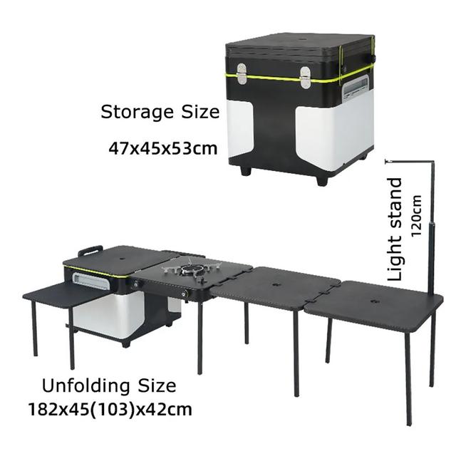 Outdoor Camping Kitchen Station 60L with Integrated Stove Portable And Foldable  - SW1hZ2U6MTY5MzY4Ng==