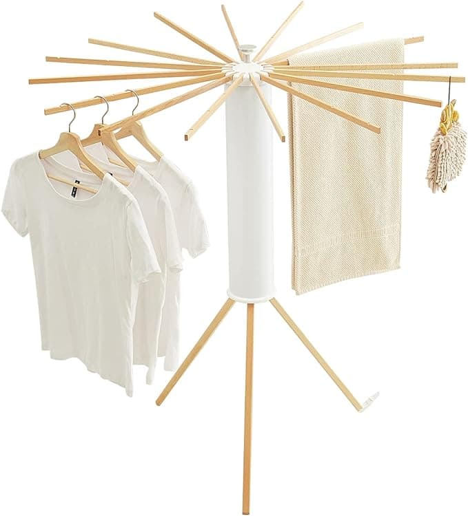 منشر غسيل خشبي صغير قابل للطي Tripod Clothes Drying Rack Portable and Foldable
