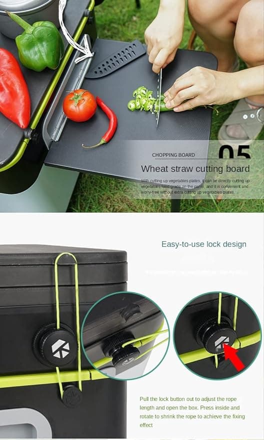 Outdoor Camping Kitchen Station 60L with Integrated Stove Portable And Foldable 