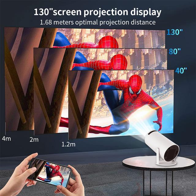 بروجكتر صغير للجوال منزلي 130 بوصة Mini Portable Smart Projector Android - SW1hZ2U6MTcwMTM5NQ==