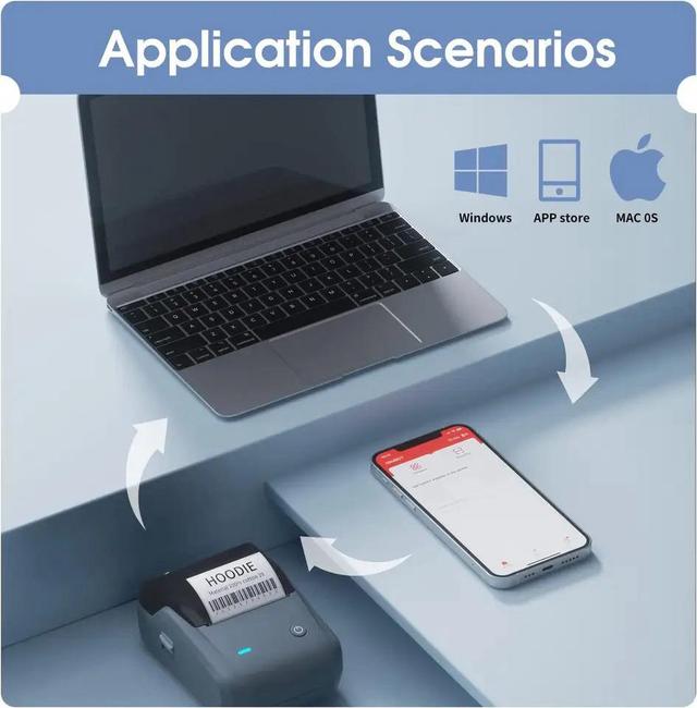 طابعة استكرات لاصقة جوال نيمبوت بلوتوث صغيرة 2 انش 1500 مللي أمبير Niimbot B1 Label Maker Machine 2 Inch Portable Sticker Printer