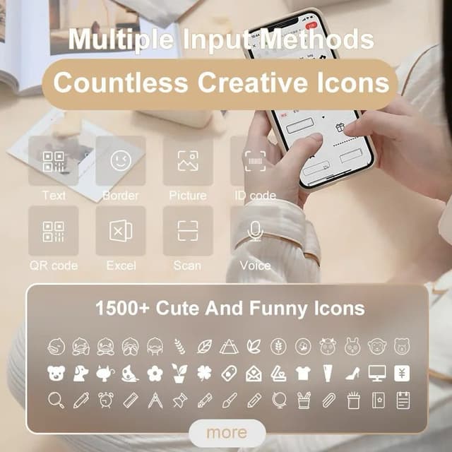 طابعة استكرات لاصقة جوال بلوتوث نيمبوت 1000 مللي أمبير Niimbot H1S Label Maker Portable Sticker Printer