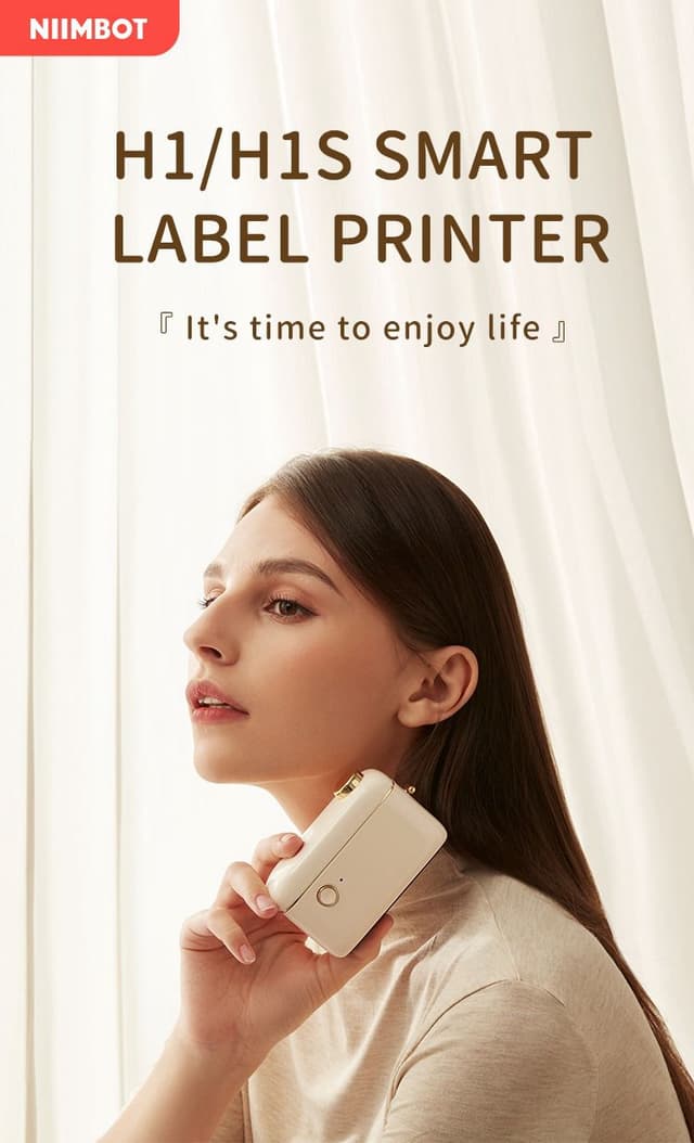 طابعة استكرات لاصقة جوال بلوتوث نيمبوت 1000 مللي أمبير Niimbot H1S Label Maker Portable Sticker Printer