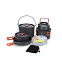 عدة طبخ للرحلات جرين 3 قدر طبخ وابريق شاي ومقلاة Green Lion Camping Cookware Set Orange Black