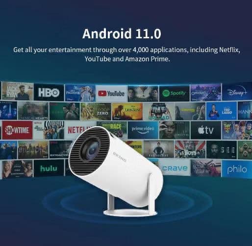 بروجكتر صغير للجوال منزلي 130 بوصة Mini Portable Smart Projector Android