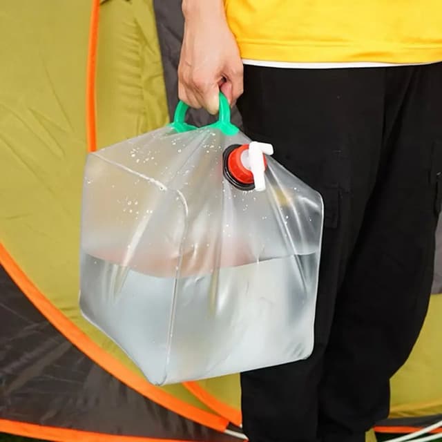 Portable Big Capacity 10L Transparent Folding Tank Camping Water Bag With Handle