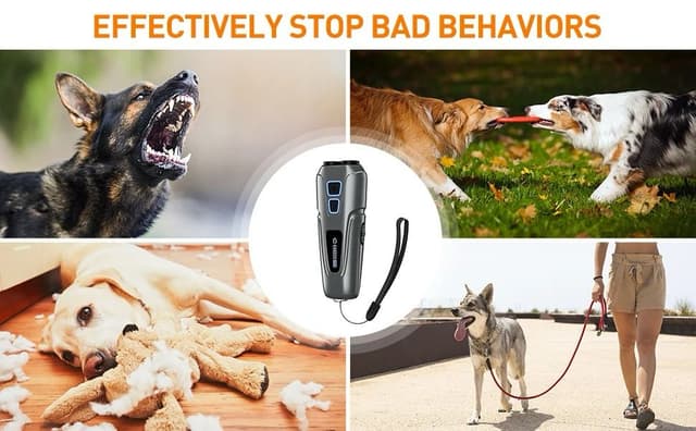 جهاز طارد القطط و الكلاب محمول مع كشاف يدوي Handheld Ultrasonic Dog Repeller Training Anti Barking Dog