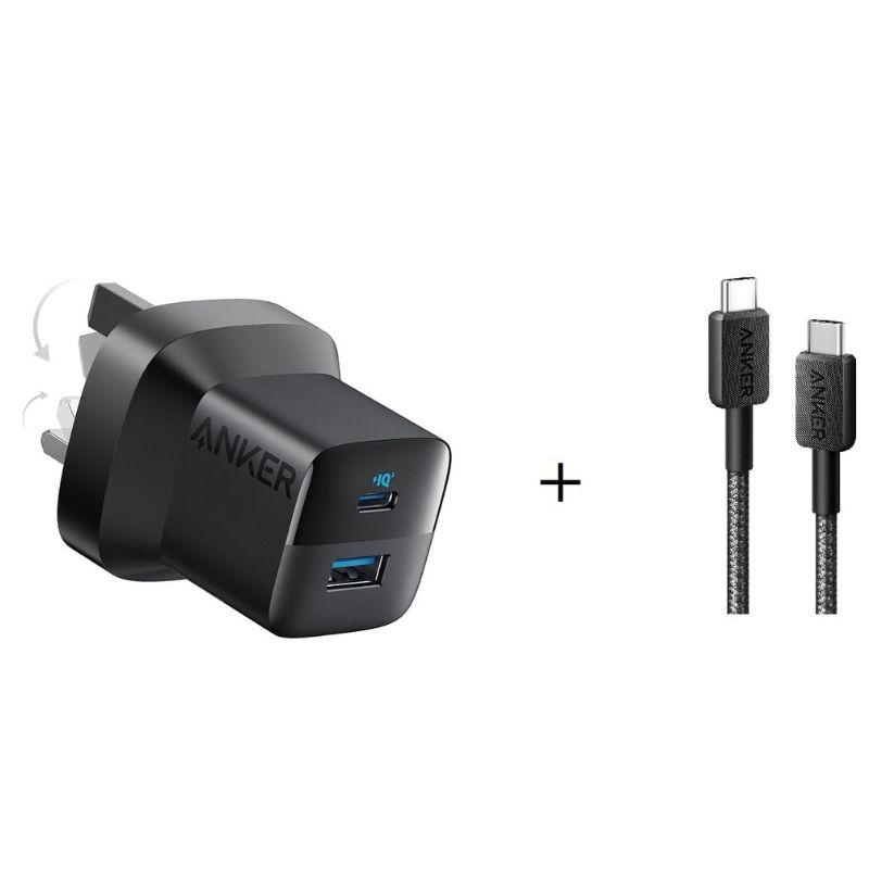 فيش جداري انكر 33 واط مع كابل ايفون 91 سم Anker 323 Charger With C-C Cable