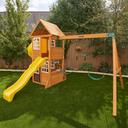 مجموعة العاب خارجية للاطفال كيد كرافت 2 أرجوحات و 2 زحليقة Kidkraft Castlewood Wooden Swing Set / Playset - SW1hZ2U6MTcwMTMxNQ==