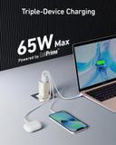 راس شاحن انكر جان برايم 65 واط 3 منافذ Anker 735 Charger GanPrime 3-Port