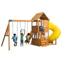 مجموعة العاب خارجية للاطفال كيد كرافت 2 أرجوحات و 2 زحليقة Kidkraft Castlewood Wooden Swing Set / Playset - SW1hZ2U6MTcwMTMyNQ==