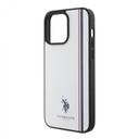 U.S.Polo Assn. PU Leather Case with DH Tricolor Line for iPhone 15 Pro Max - White - SW1hZ2U6MTcyMjE5NA==