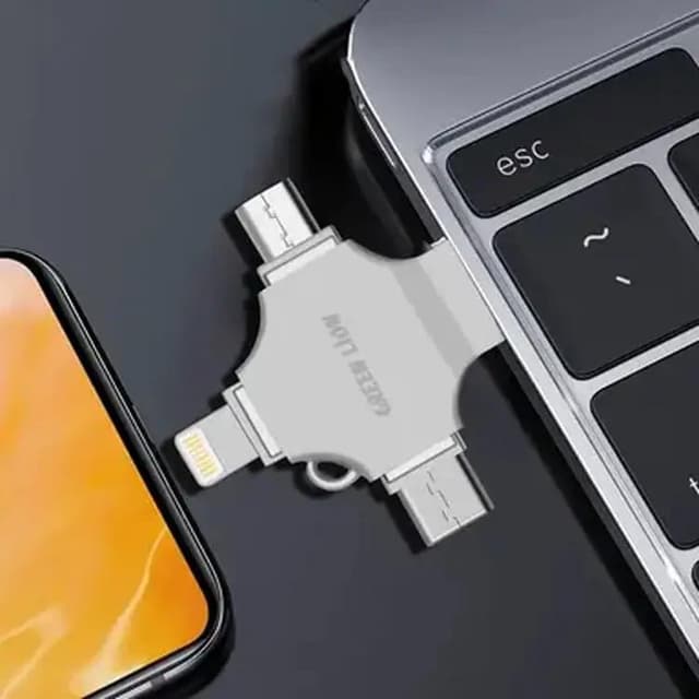 فلاش ميموري للجوال 256 جيجا بايت 4 في 1 جرين لايون Green Lion 4 in 1 USB Flash Drive
