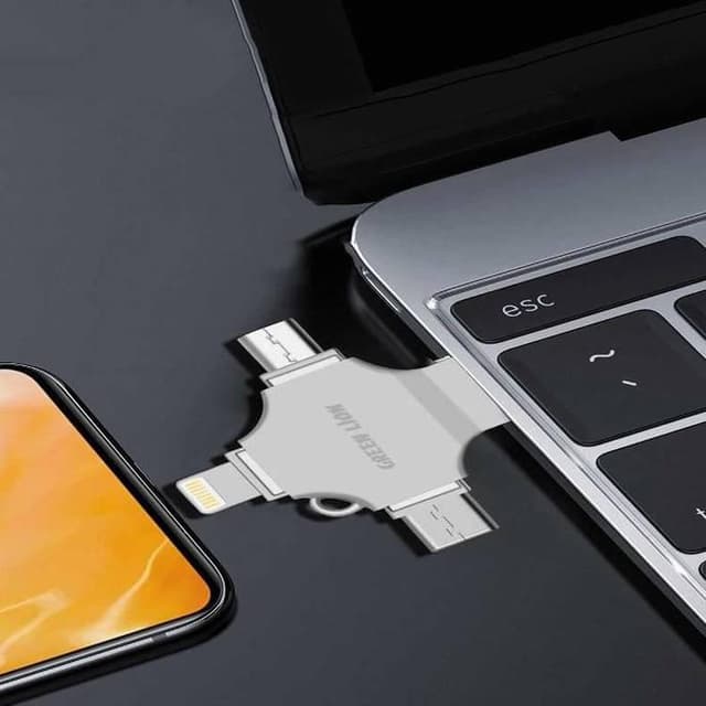 فلاش ميموري للجوال 256 جيجا بايت 4 في 1 جرين لايون Green Lion 4 in 1 USB Flash Drive