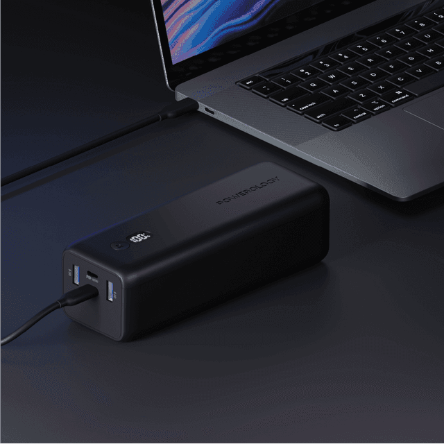 Powerology Onyx Dual USB-C Power Bank 30000mAh PD 100W - Black - SW1hZ2U6MTcyMjI4Ng==