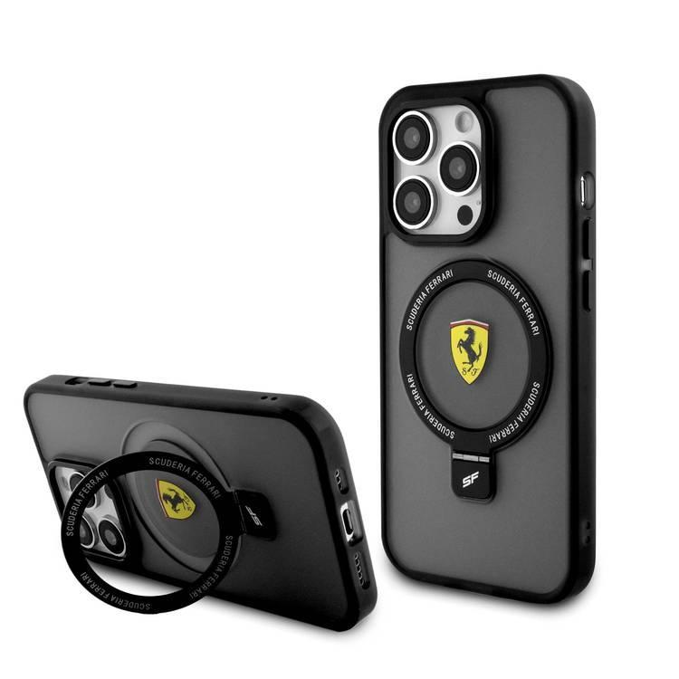 Ferrari  Magsafe Ring Stand Case for iPhone 15 Promax - Black