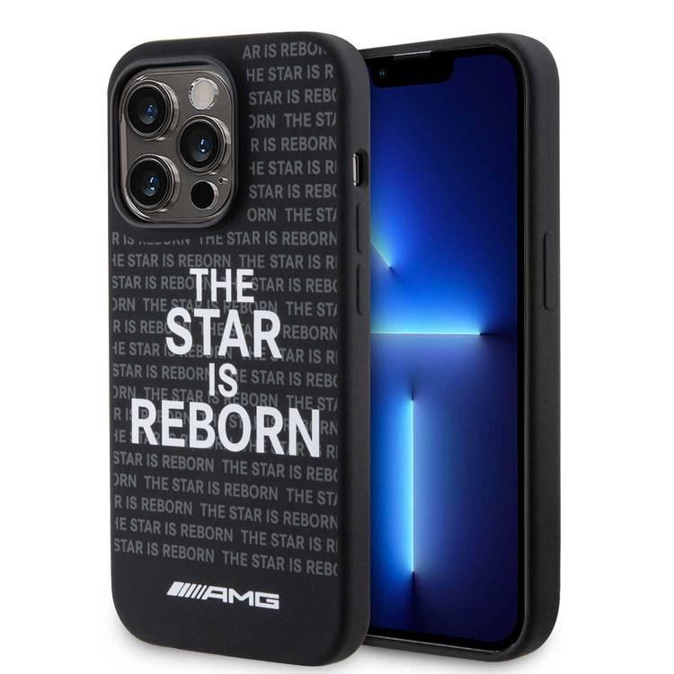 AMG Silicone Case with the "The Star Is Reborn" Logo for iPhone 15 Pro Max -Black