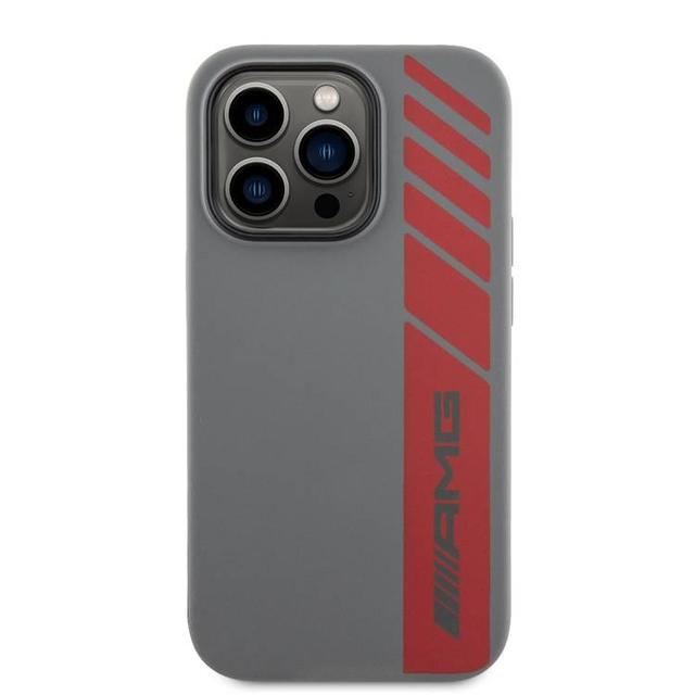 AMG Magsafe Silicone Case with Vertical AMG Logo Pattern for iPhone 15 Pro Max-Gray - SW1hZ2U6MTcyNjI1MQ==
