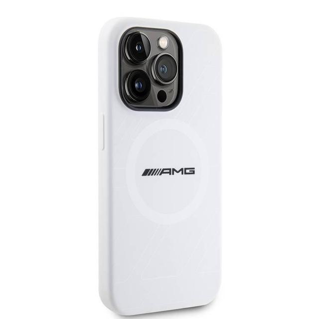 AMG Magsafe Silicone Case with Large Rhombuses Pattern for iPhone 15 Pro Max -White - SW1hZ2U6MTcyNjI4Ng==