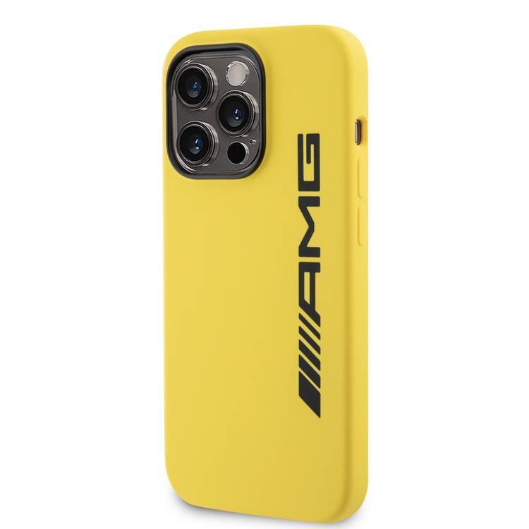 AMG Magsafe Silicone Case with Large AMG Logo for iPhone 15 Pro Max -Sun Yellow