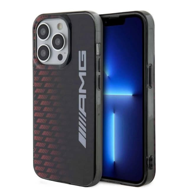 كفر ايفون 15 برو سيليكون أسود اي ام جي AMG Double Layer Case with Rhombuses & Large AMG Logo for iPhone 15 Pro
