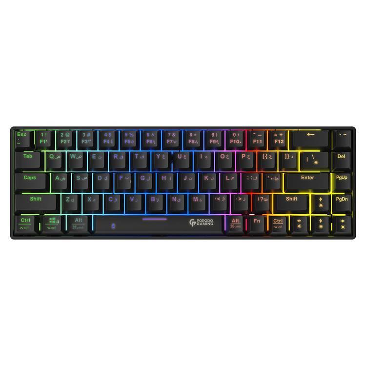 Porodo Gaming 68Keys Mechanical Keyboard with Wired and Bluetooth Dual Version ( English