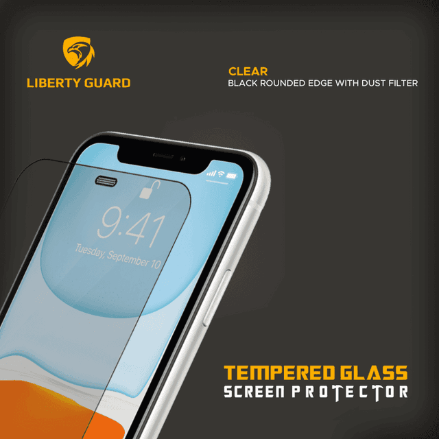 Liberty Guard 2.5D Full Cover Black Rounded Edge with Dust Filter Screen Protector - SW1hZ2U6MTcyNDA3NQ==