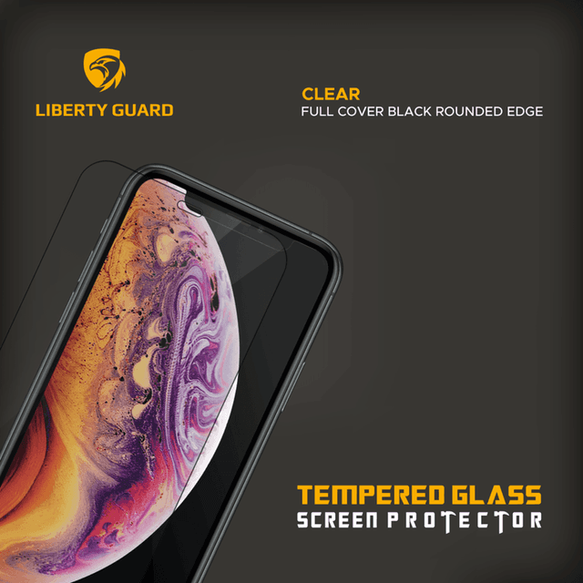 Liberty Guard 2.5D Full Cover Black Rounded Edge Screen Protector for iPhone 11 Pro max - SW1hZ2U6MTcyNDE0NQ==