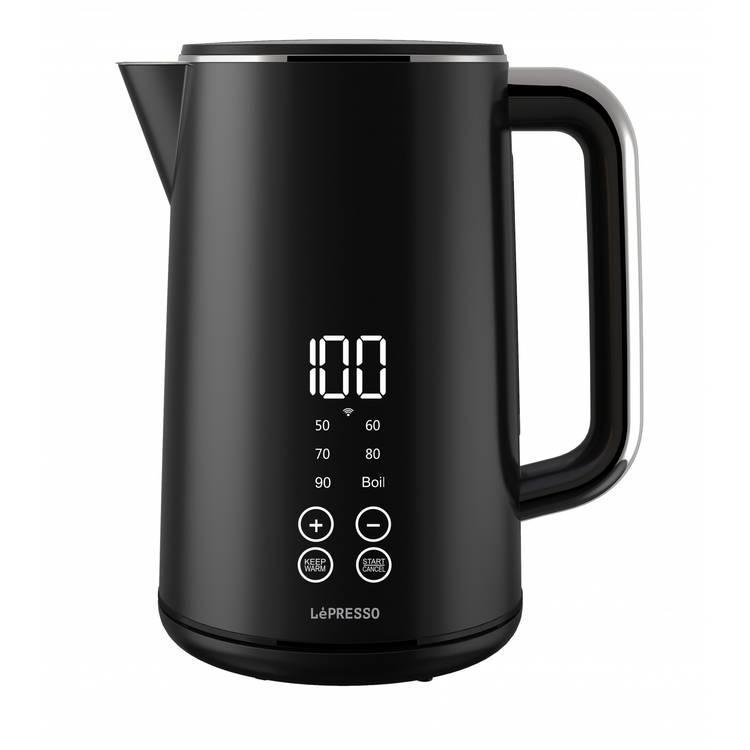 LePresso 2200W 1.7L Smart Electric Kettle with Touch Panel and BS plug - Black