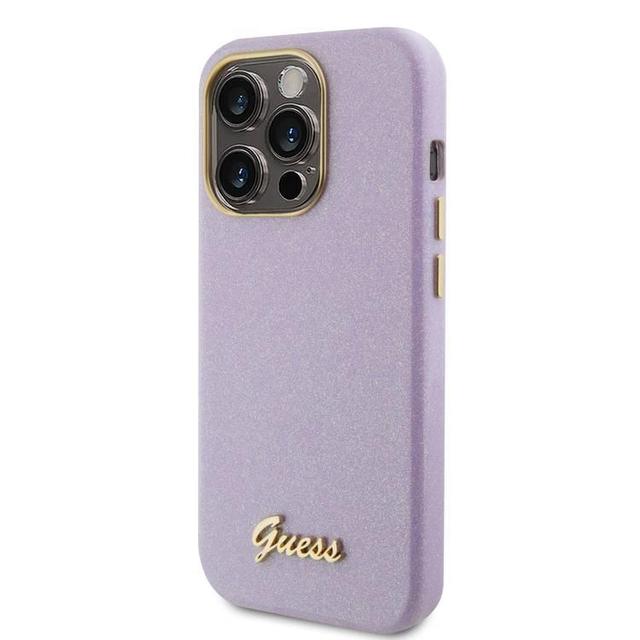 Guess PU Glitter Glossy Case with Guess Script Logo for iPhone 15 Pro - Lilac - SW1hZ2U6MTcyMzA3Mg==