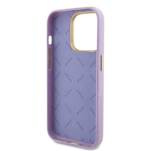 Guess PU Glitter Glossy Case with Guess Script Logo for iPhone 15 Pro - Lilac - SW1hZ2U6MTcyMzA3OA==